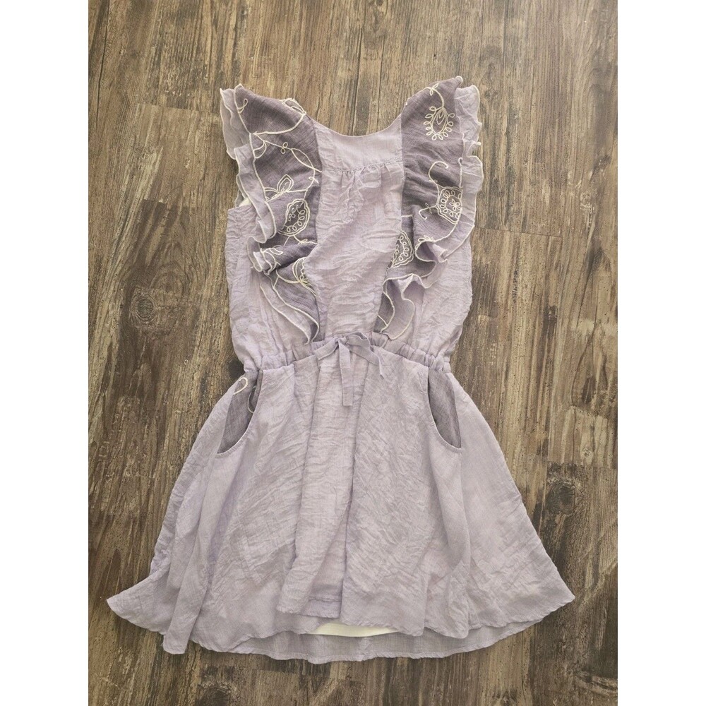 Isobella & Chloe Girls Size 12 Lavender Ruffle Embroidered Dress Summer Boho